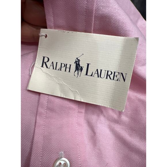 Ralph Lauren Pony-Motif Button-Down Shirt Pink Mens Size 16.5 NWT - Picture 12 of 12